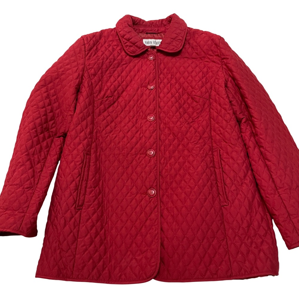 Marvin Richards Chore Barn Coat Jacket Womens L Quilted Button Front Lightweight - Picture 8 of 12